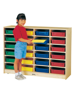 Jonti-Craft 24 Paper-Tray Mobile Classroom Storage with Colored Paper-Trays