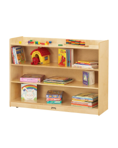 Jonti-Craft 3-Shelf Adjustable Mobile Classroom Bookcase with Lip