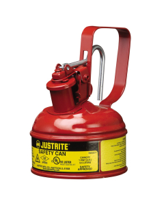 Justrite 10001 Type I 1 Pint Trigger Handle Steel Safety Can, Red
