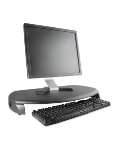 Kantek 3" H LCD Monitor Riser Stand with Keyboard Storage, Black