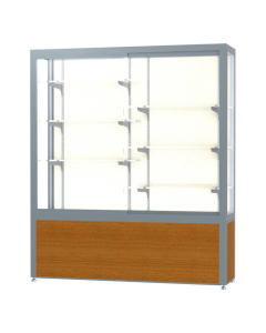 Waddell Challenger 10405 Series Display Case 60"W x 66"H x 16"D (Shown in Light Oak/White Laminate/Satin Natural)