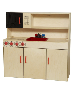 Wood Designs 5-N-1 Kitchen Center Dramatic Play Set, Red