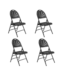 NPS 1100 Series Plastic Fan Back Folding Chair, 4-Pack (Shown in Black)