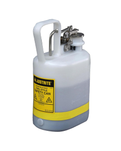 Justrite 12162 1 Gallon Polyethylene Oval Safety Can, White