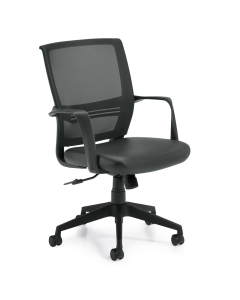 Offices to Go Mesh-Back Leather Low-Back Task Chair