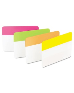 Post-It 2" x 1-1/2" Flat Hanging File Tabs, Assorted Bright, 24/Pack