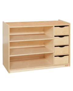 Wood Designs Childrens Classroom Multi-purpose Shelf and Drawer Storage Unit