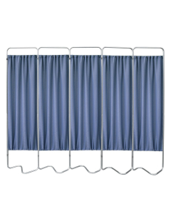 Omnimed 91" W x 68" H Silver-Frame Fabric Hospital Privacy Screen (Shown in Blue)
