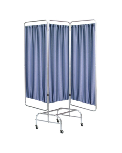 Omnimed 96" W x 74" H Fabric Mobile Hospital Privacy Screen (Shown in Blue)