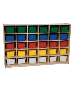 Wood Designs 30 Cubbie Tray Classroom Storage with Assorted Cubbie Trays
