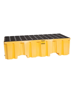 Eagle 2-Drum 51" W x 26.25" L Spill Containment Pallet, 66 Gallons (with drain in yellow)