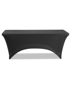Iceberg 72" W x 30" D Stretch-Fabric Table Cover, Black