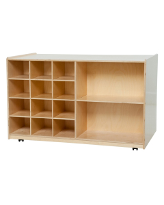 Wood Designs Double-Sided Mobile Cubbie Classroom Storage Unit