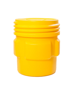 Eagle 1661 Overpack Screw Lid Poly Drum, 65 Gallons, Yellow