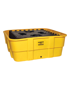 Eagle 400 Gallon Capacity All Poly IBC Tub Spill Container (in yellow with drain)