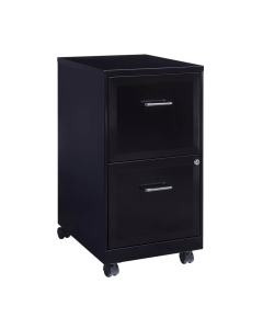Hirsh SOHO 2-Drawer 18" Deep Vertical File Cabinet With Casters, Black