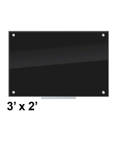 U Brands 3' x 2' Black Glass Whiteboard