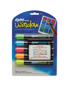 Expo Neon Dry Erase Marker, Bullet Tip, Assorted, 5-Pack