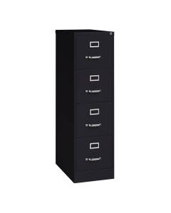 Hirsh 4-Drawer 25" Deep Vertical File Cabinet, Black
