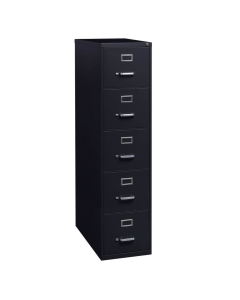 Hirsh 5-Drawer 26.5" Deep Vertical File Cabinet (Shown in Black)
