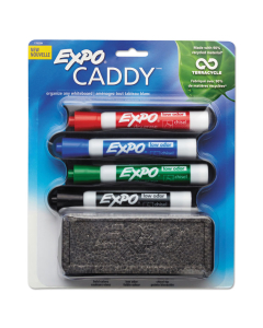 Expo Mountable Whiteboard Caddy with 1 Eraser & 4 Markers