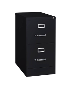 Hirsh 2-Drawer 22" Deep Vertical Combo File Cabinet, Black