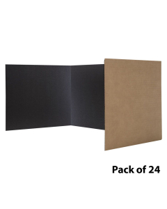Flipside 48" x 12" Corrugated Cardboard Study Carrel, Black, Pack of 24