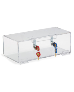 Omnimed 8.25" W x 6" D x 2.8" H Double Lock Clear Acrylic Plexiglass Refrigerator Lock Box