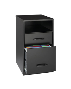 Hirsh SOHO 2-Drawer Box-File-Shelf Organizer Pedestal, Black 