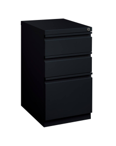 Hirsh 20" Deep 3-Drawer Box/Box/File Mobile Pedestal, Black