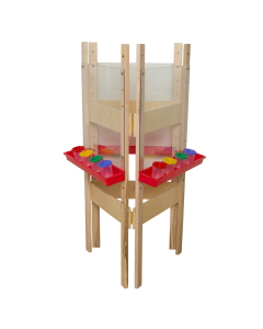 Wood Designs 3-Sided Acrylic Easel, Red Trays