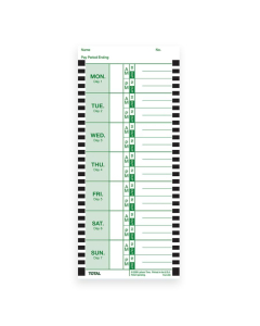 Lathem Weekly Time Cards for 2100HD & 800P (100 Pieces)