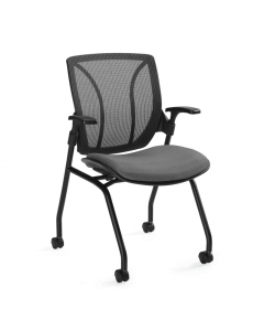 Global Roma 1899 Mesh Back Fabric Mid-Back Nesting Guest Chair
