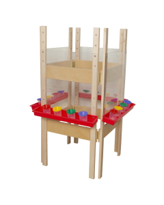 Wood Designs 4-Sided Acrylic Easel, Red Trays