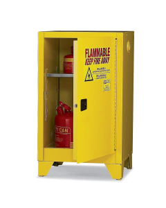 Eagle 1924LEGS Self Close One Door Flammable Tower Safety Cabinet with Legs, 12 Gallons, Yellow