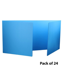 Flipside 48" x 12" Plastic Study Carrel, Pack of 24 (Shown in Blue)