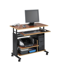Safco Muv 35.5" W Adjustable Steel Computer Desk, Cherry
