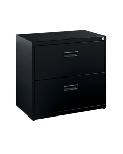 Hirsh SOHO 2-Drawer 30" Wide Recessed Pull Lateral File Cabinet, Black