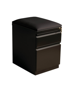Hirsh 2-Drawer Box/File Mobile Pedestal With Cushion, Black