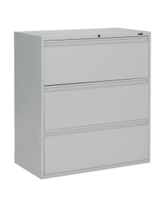Global 1936P-3F12 3-Drawer 36" Wide Lateral File Cabinet, Letter & Legal (Shown in Light Grey)