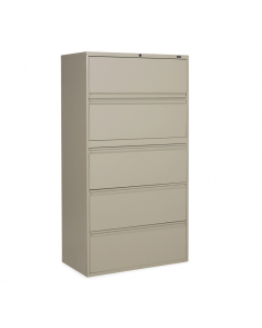 Global 1942P-5F12 5-Drawer 42" Wide Lateral File Cabinet, Letter & Legal (Shown in Desert Putty)