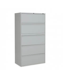 Global 1930P-5F12 5-Drawer 30" Wide Lateral File Cabinet, Letter & Legal (Shown in Light Grey)