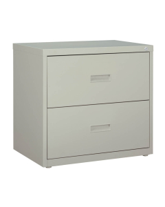 Hirsh HL1000 Series 2-Drawer 30" Wide Recessed Pull Lateral File Cabinet, Light Grey