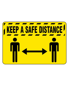 NoTrax 194 "Keep a Safe Distance" Vinyl Back Nylon Safety Message Floor Mats