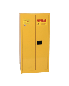 Eagle 6010 Self Close Two Door Flammable Safety Cabinet, 60 Gallons, Yellow