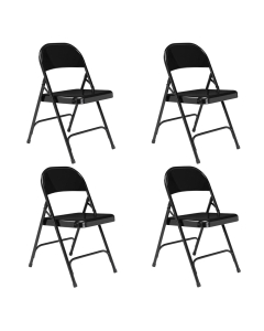 NPS 200 Series Steel Double Hinge Folding Chair, 4-Pack (Shown in Black)