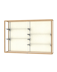 Waddell Champion 2040-6 Series Wall Mountable Display Case 72"W x 48"H x 16"D (Shown in Plaque Fabric/Champagne Gold)