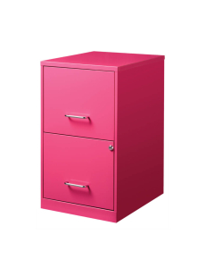 Hirsh SOHO 2-Drawer 18" Deep Smart Vertical File Cabinet, Pink