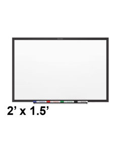 Quartet 2' x 1.5'  Black Aluminum Frame Classic Magnetic Whiteboard