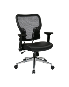 Office Star AirGrid Mesh-Back Eco-Leather Mid-Back Task Chair, 213-E37P91F3